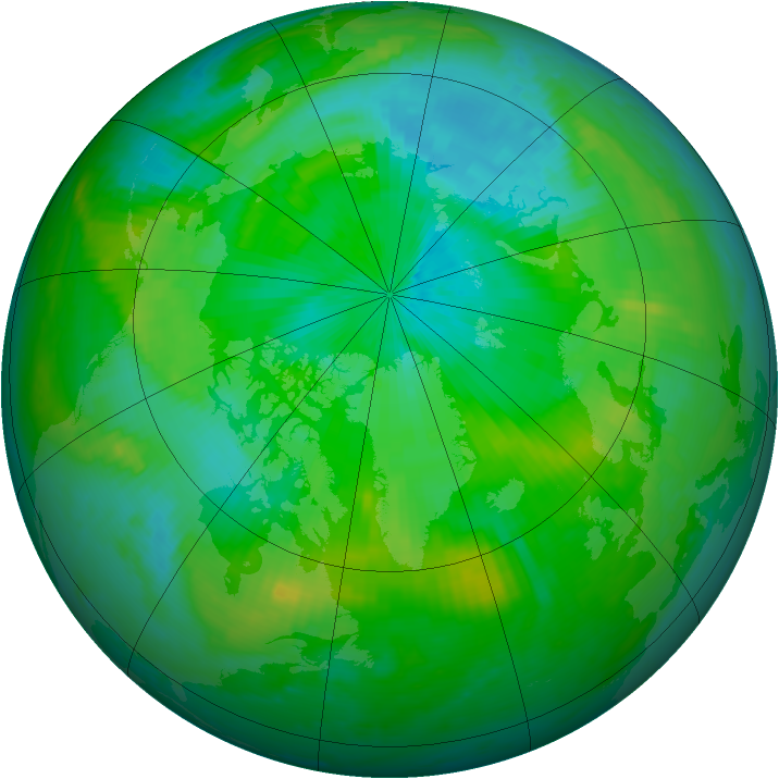 Arctic ozone map for 18 August 1998